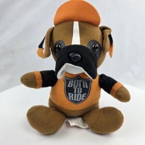 Born To Ride Bull Dog Biker Plush Stuffed Animal 6"